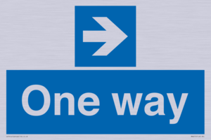 One way with right directional arrow